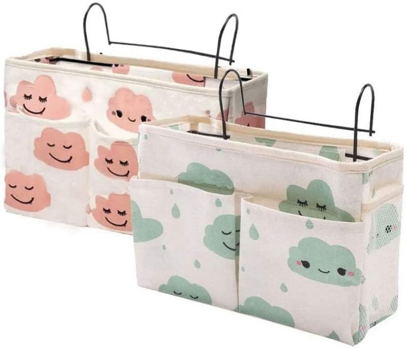 woobles Bedside Storage Pocket, Bedside Hanging Organizer Bunk Bed Storage Hanger Bag Pocket Dormitory Bed Caddy Pink, Dormitory Bed Organizer - Image 3